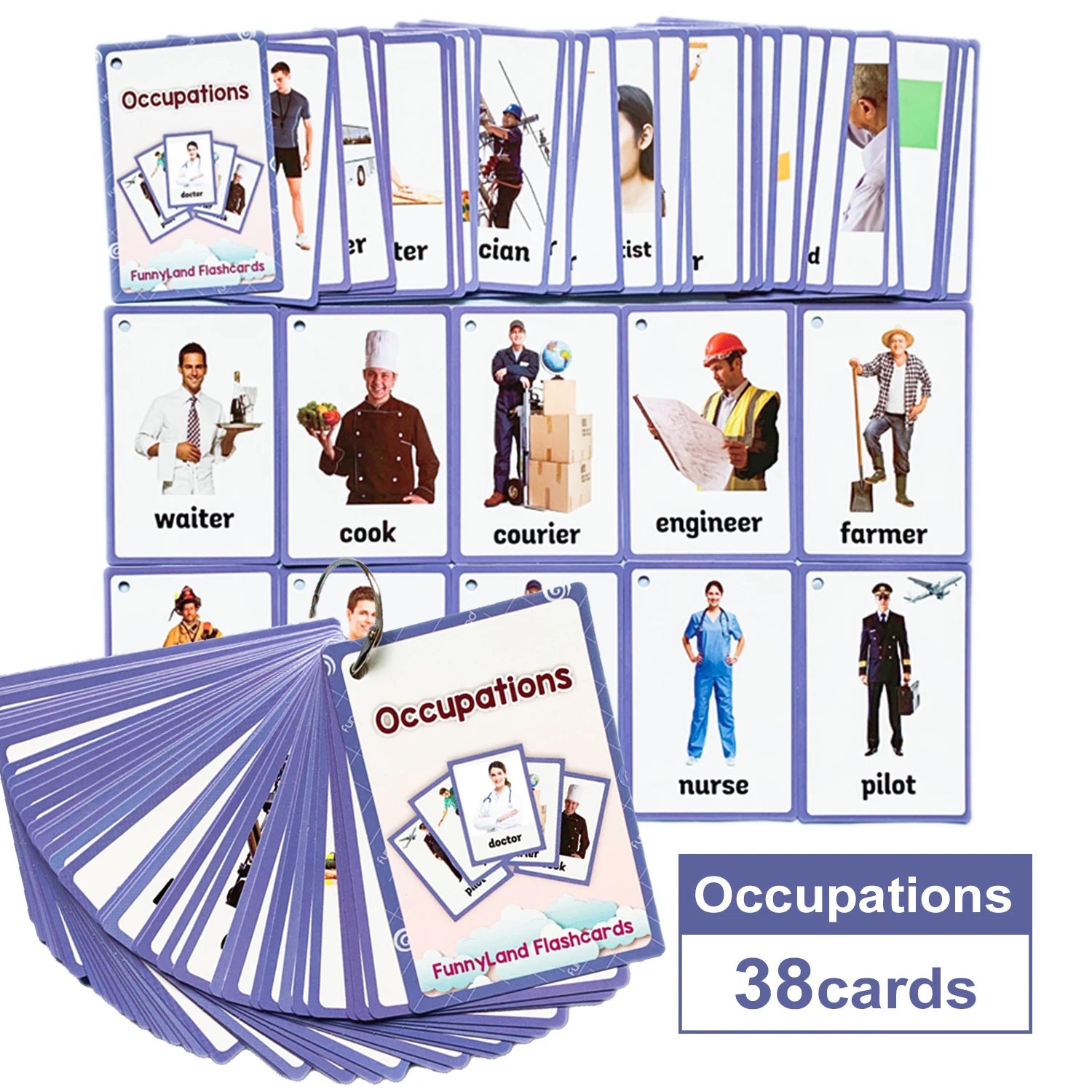Kids Montessori English Word Flashcards