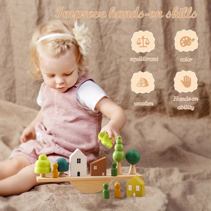 Montessori Sensory Wooden Stacking Toys