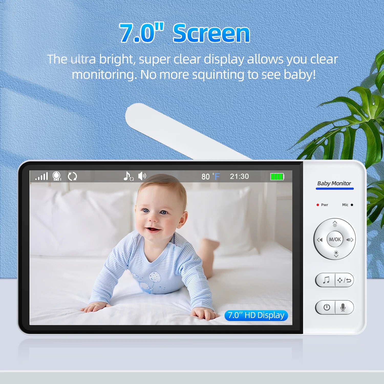 Video Baby Monitor 7 Inch Screen