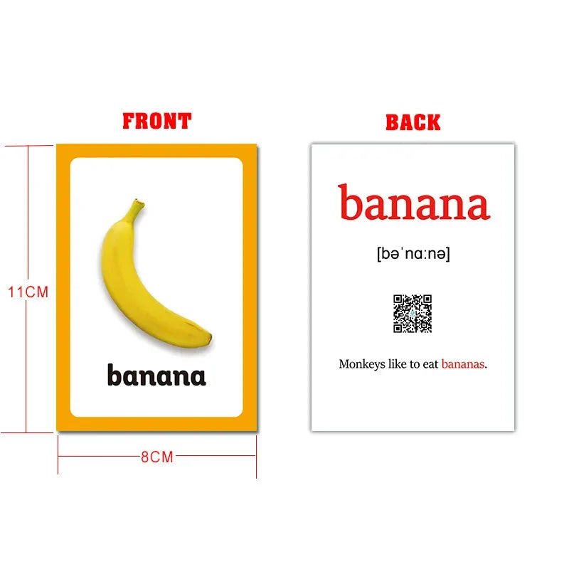 Kids Montessori English Word Flashcards