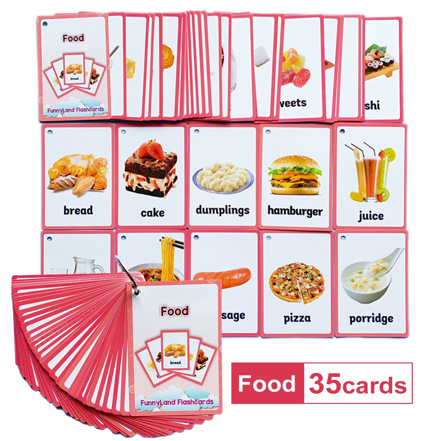 Kids Montessori English Word Flashcards