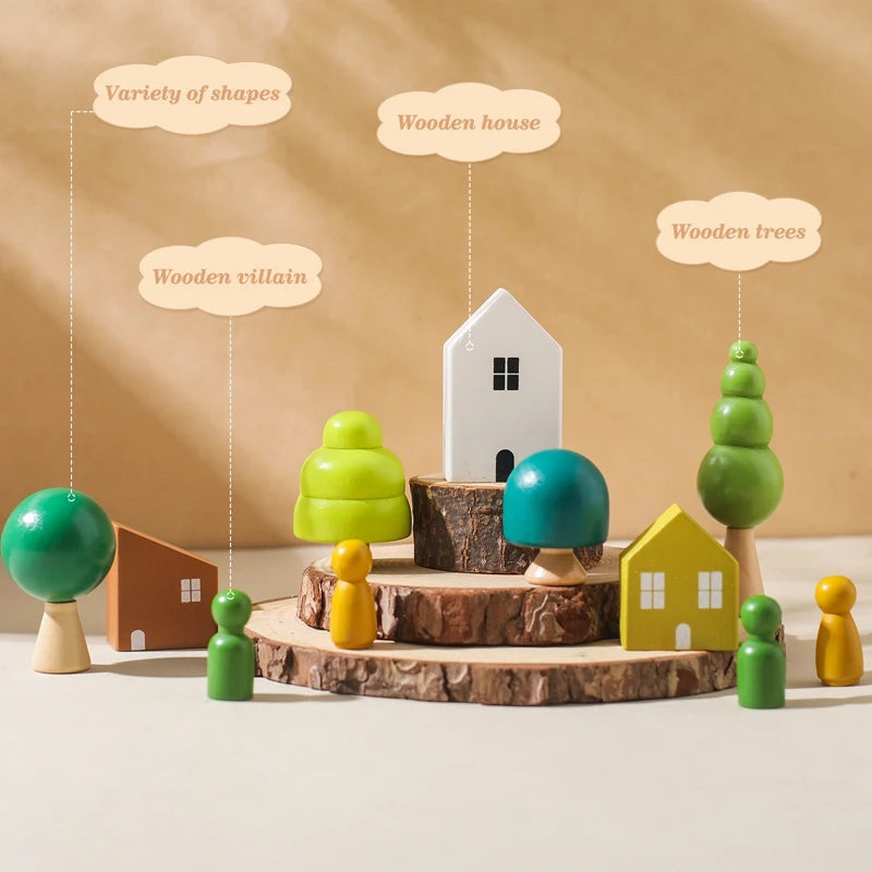 Montessori Sensory Wooden Stacking Toys