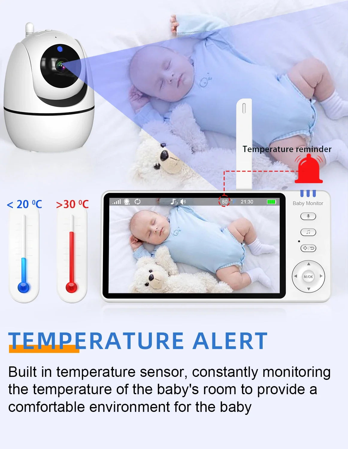 Video Baby Monitor 5 inch Screen