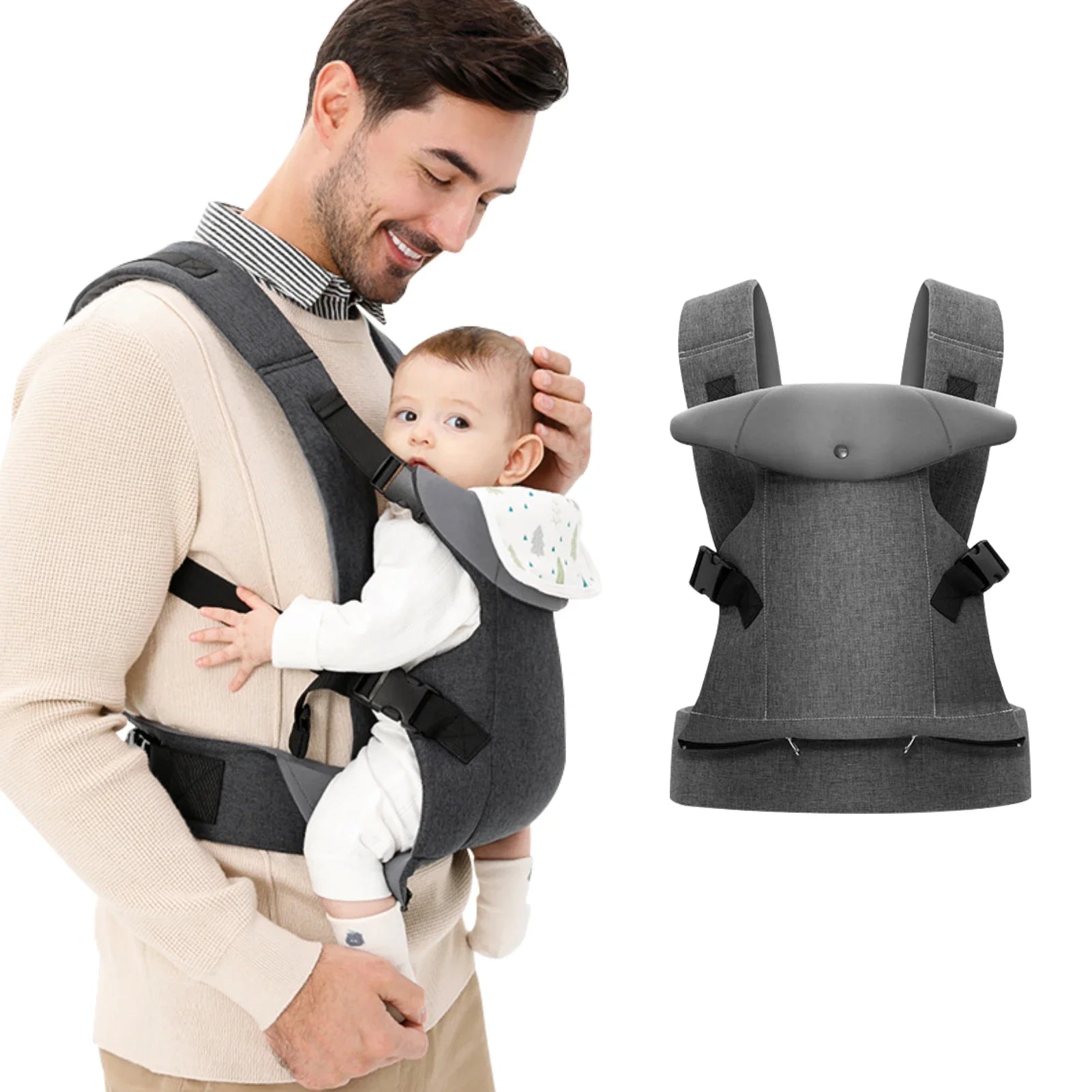 Foldable Baby Carrier with Hip Seat