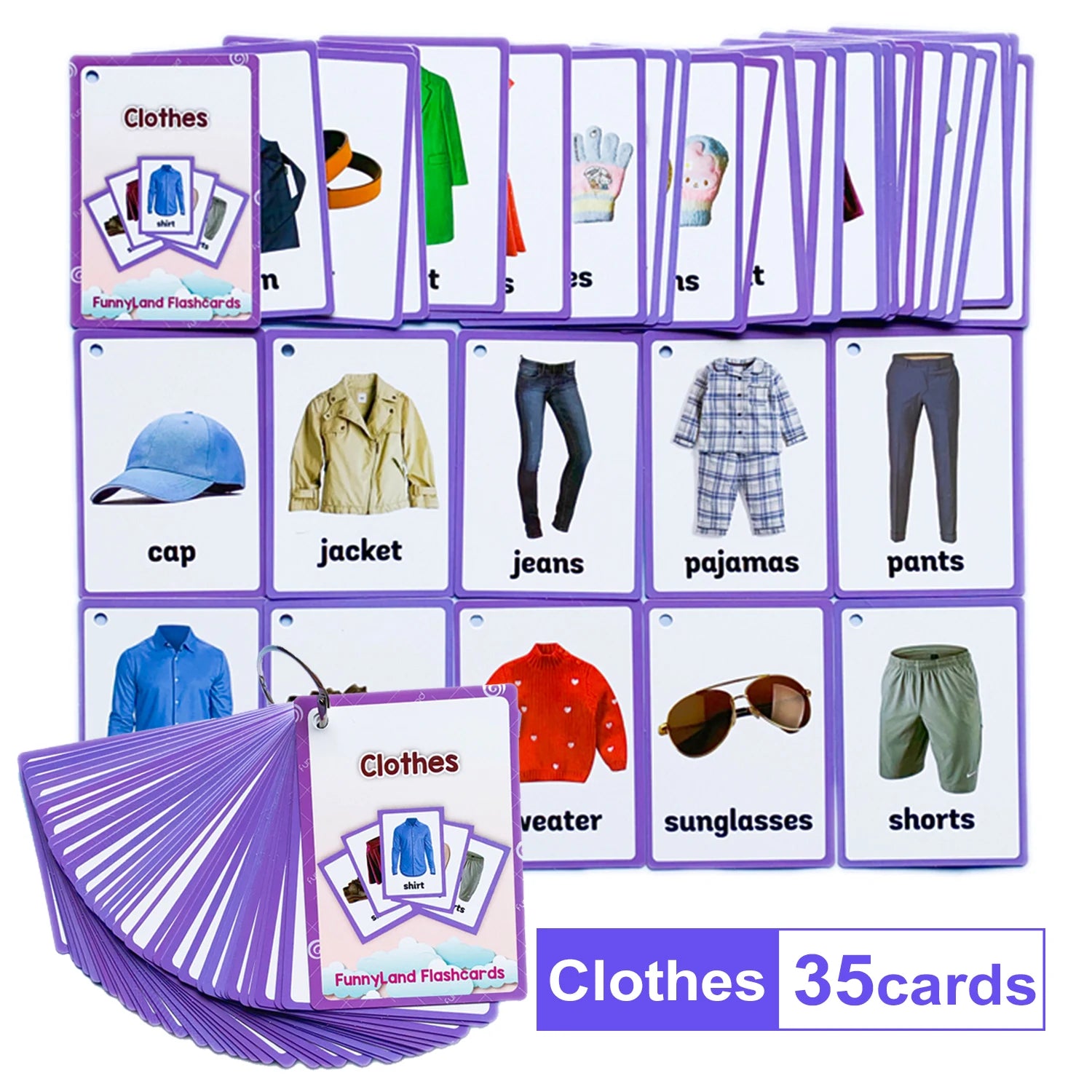 Kids Montessori English Word Flashcards