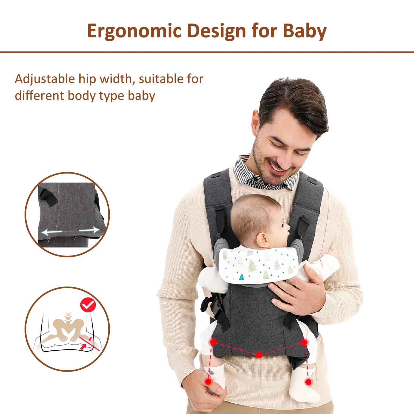 Foldable Baby Carrier with Hip Seat