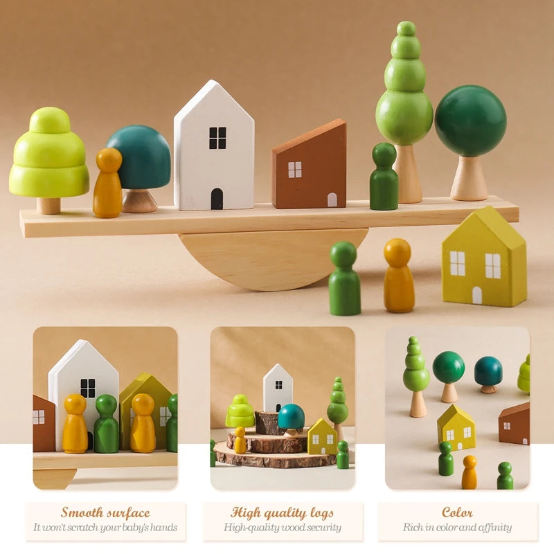 Montessori Sensory Wooden Stacking Toys
