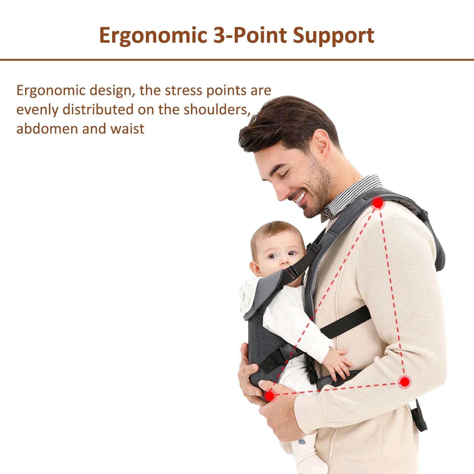 Foldable Baby Carrier with Hip Seat