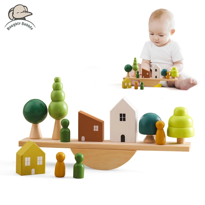 Montessori Sensory Wooden Stacking Toys
