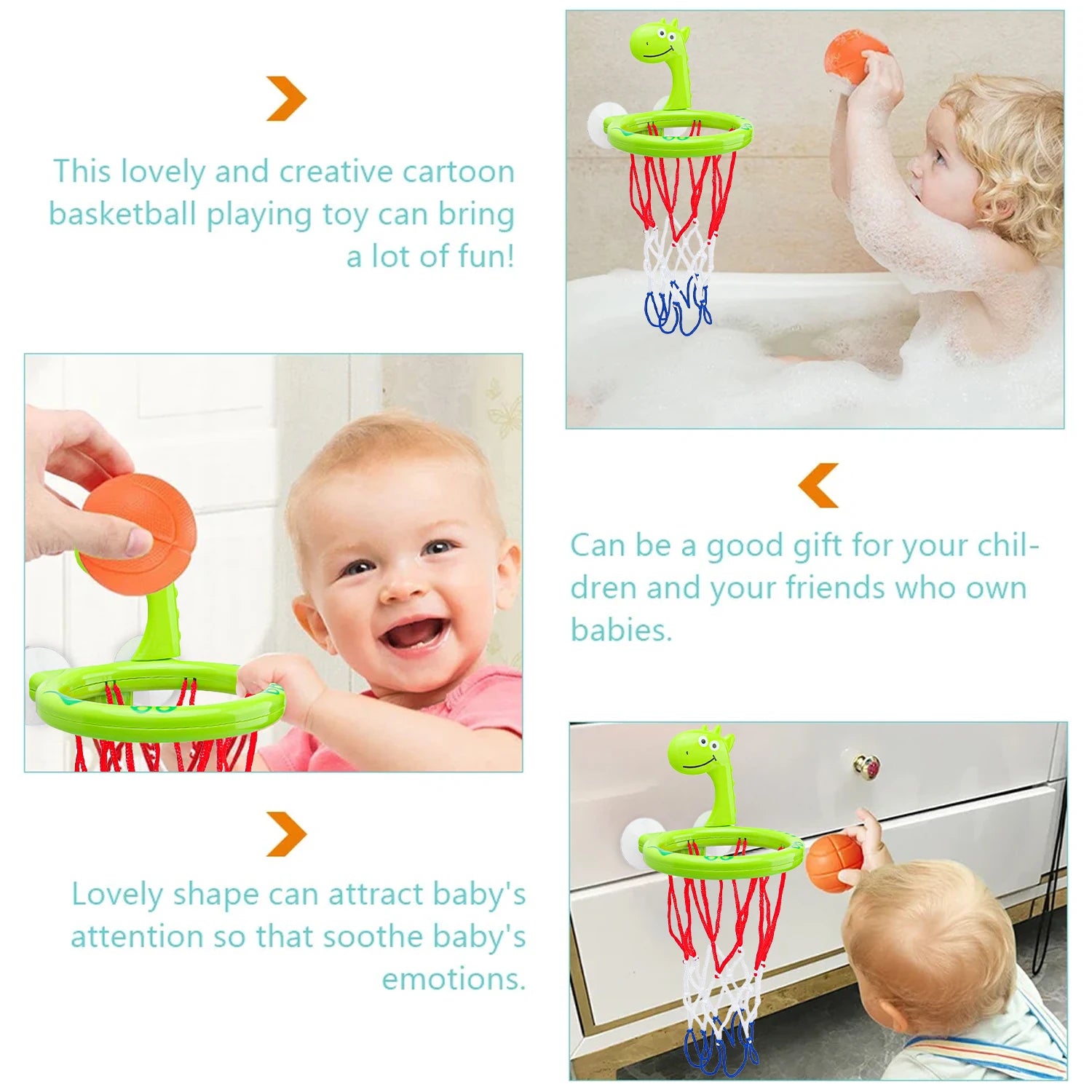 Baby Bath Basketball Hoop Toy