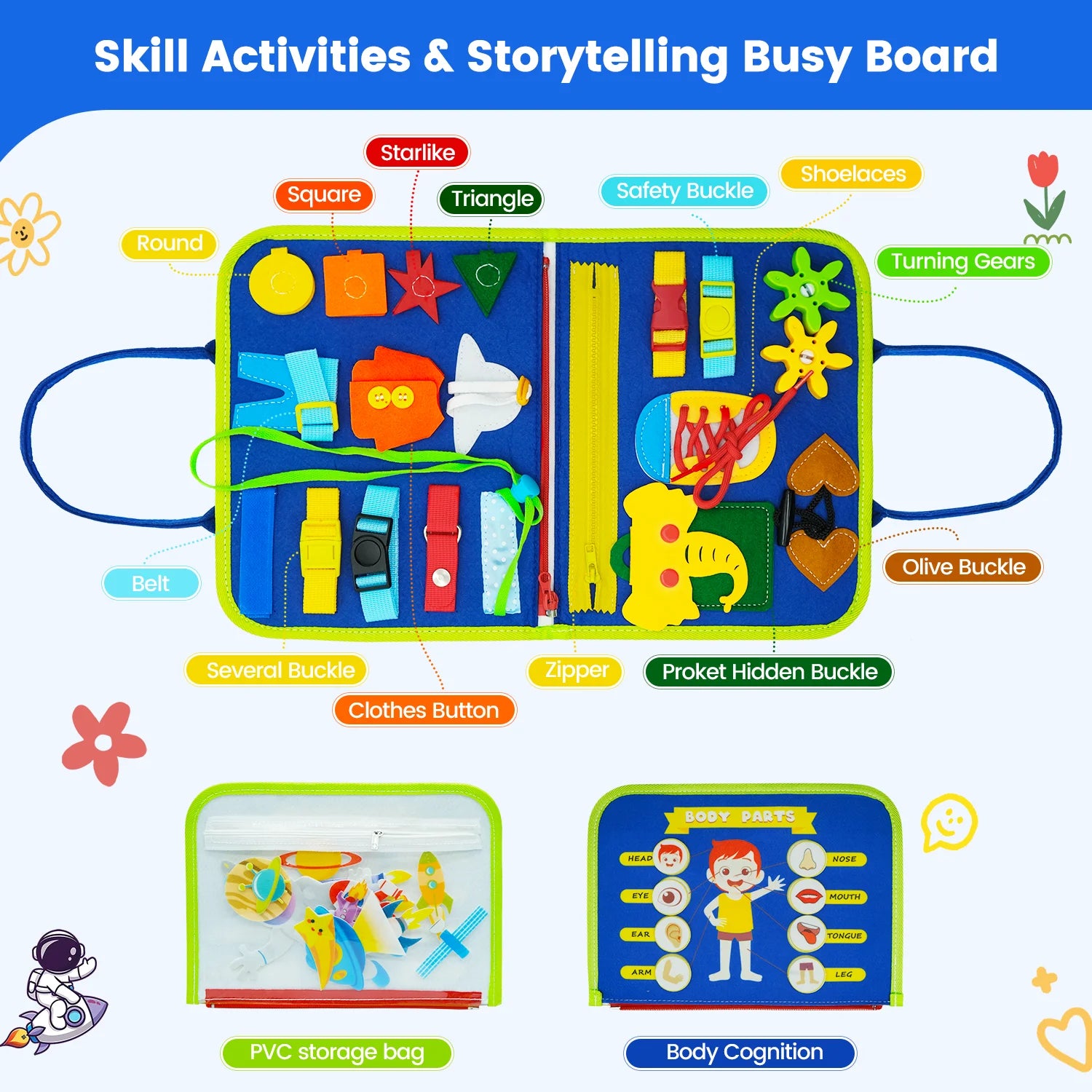 Montessori Felt Busy Board