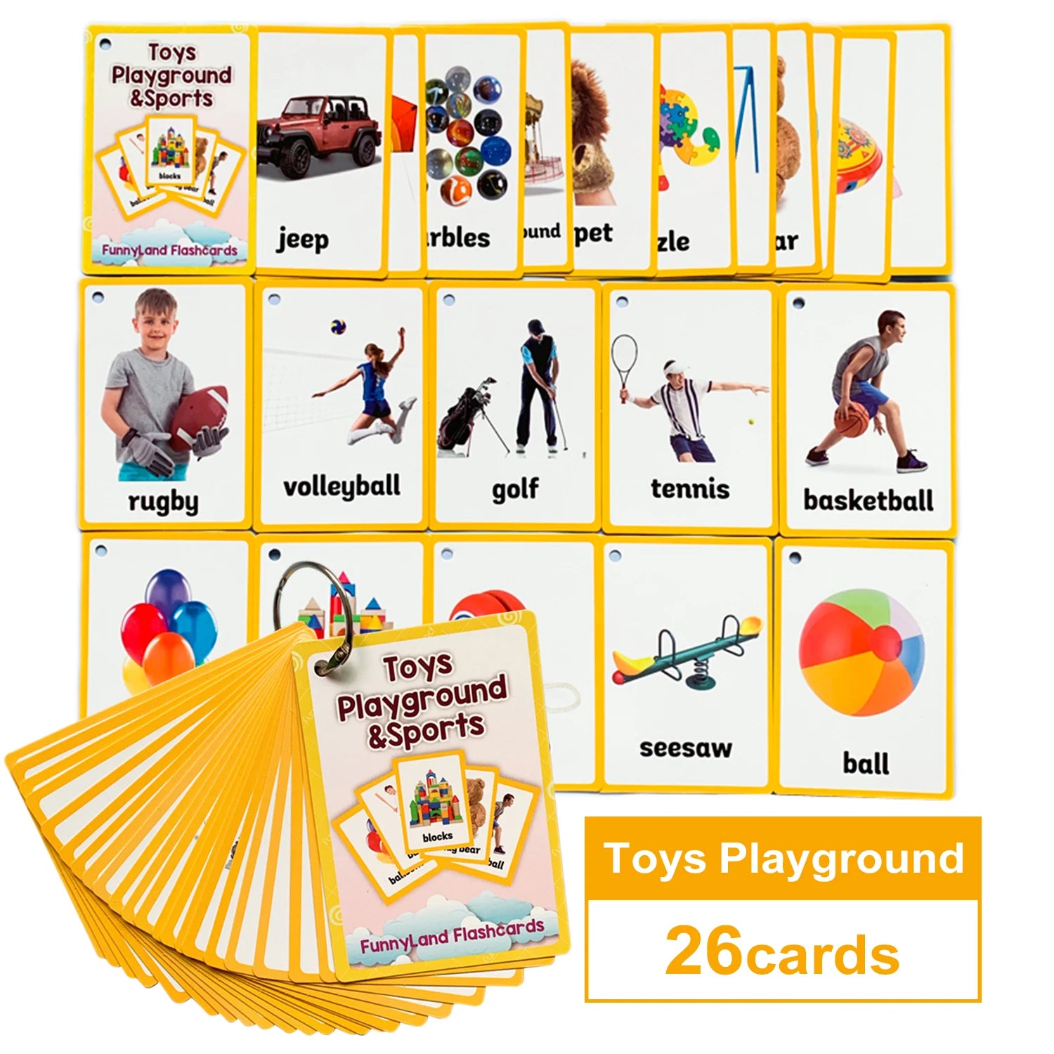Kids Montessori English Word Flashcards
