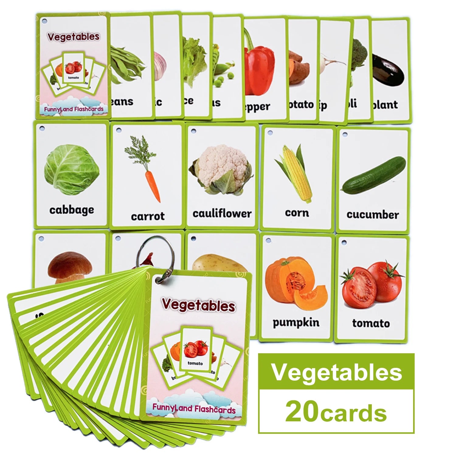 Kids Montessori English Word Flashcards