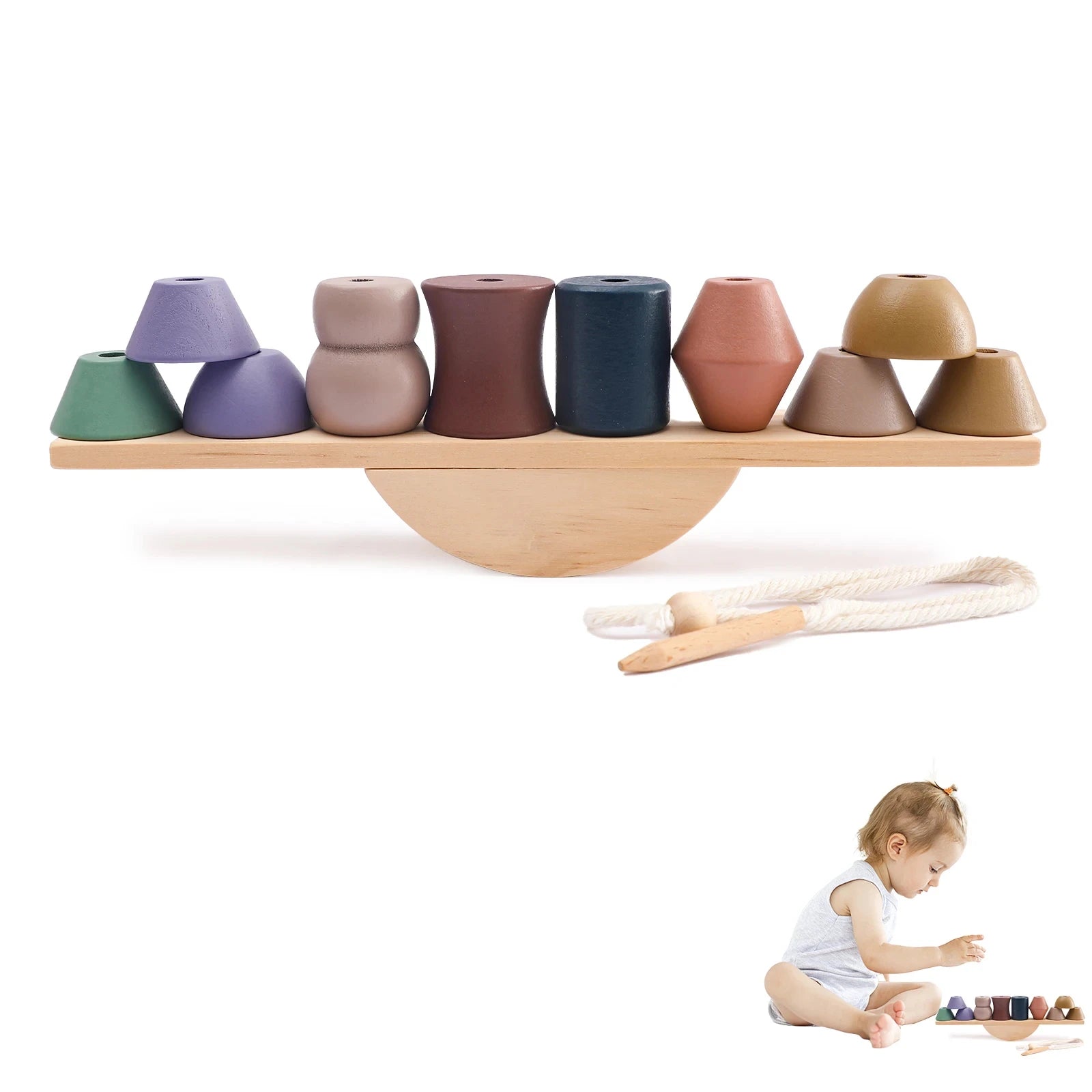Montessori Sensory Wooden Stacking Toys