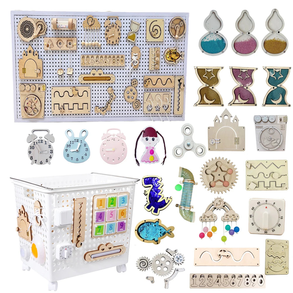 Montessori Busy Board DIY Wooden Accessories