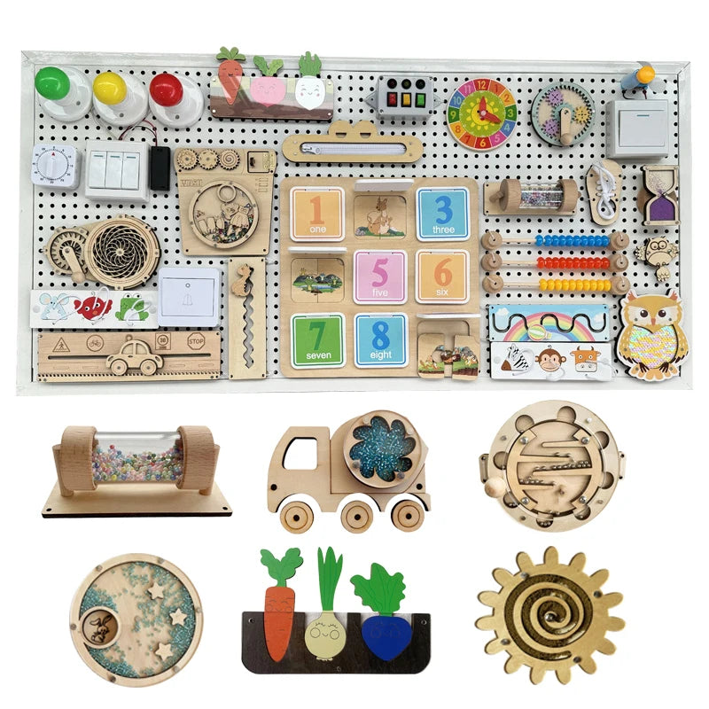 Montessori Busy Board DIY Wooden Accessories