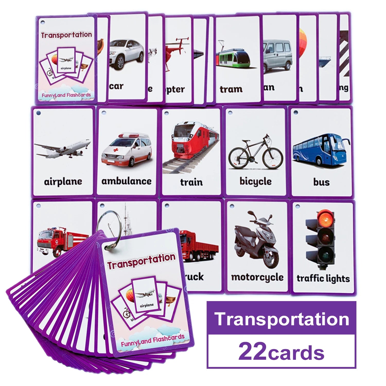 Kids Montessori English Word Flashcards