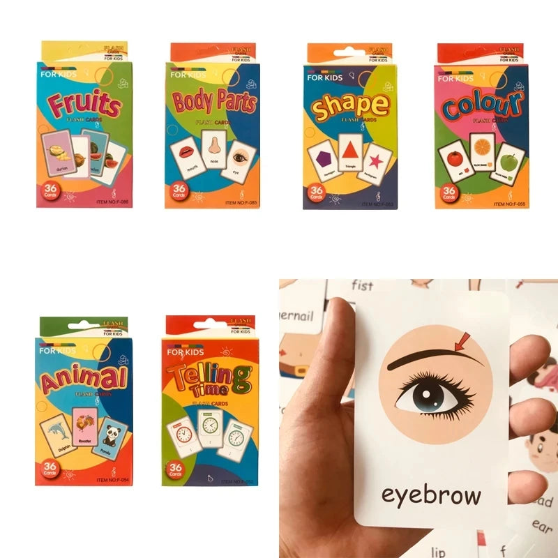Montessori Kids English Learning Flashcards