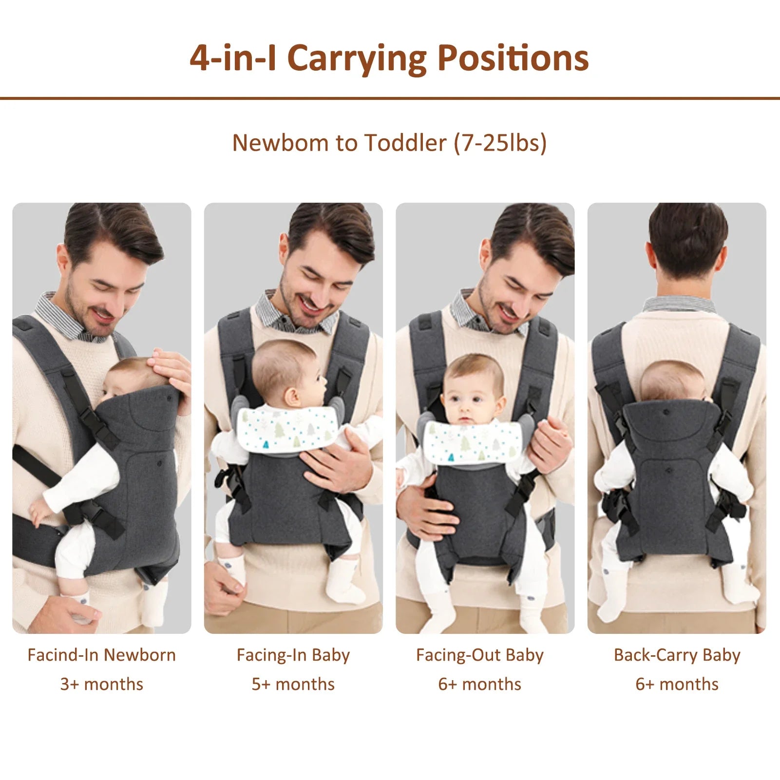 Foldable Baby Carrier with Hip Seat